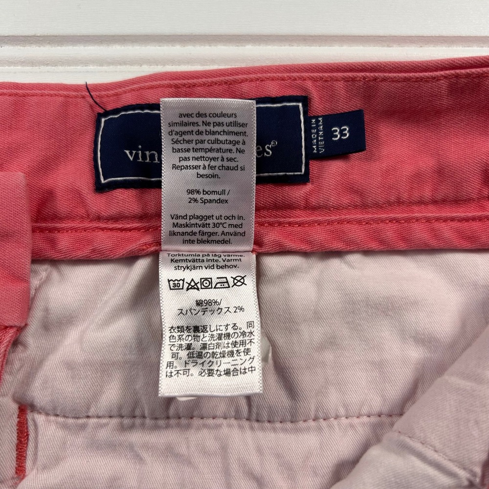 Vineyard Vines Breaker Chino Shorts Mens 33 Salmon Coral Pink Stretch Flat Front - Picture 4 of 15